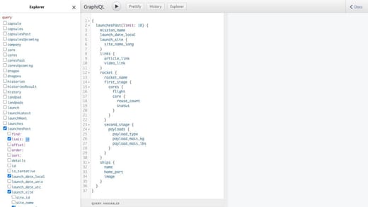 Graphql API Von Spacex